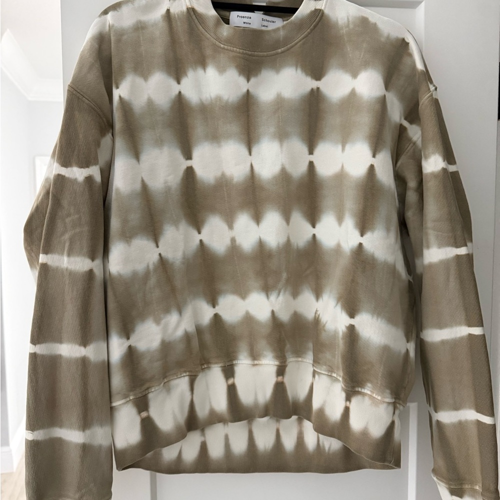 Proenza Schouler Beige and White Patterned Sweatshirt